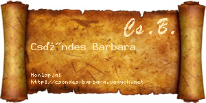 Csöndes Barbara névjegykártya