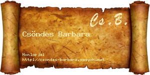 Csöndes Barbara névjegykártya