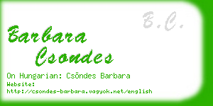 barbara csondes business card
