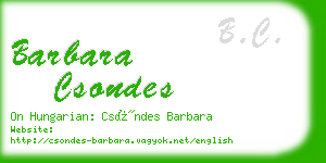 barbara csondes business card